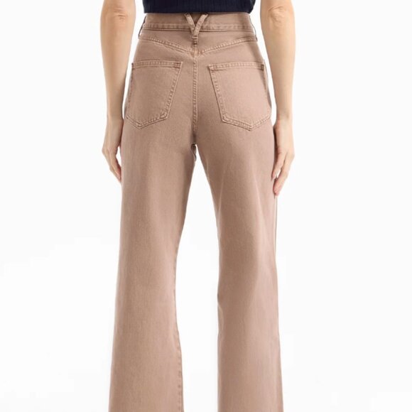 Veronica Beard Taylor Wide-Leg Jean, Tan Sierra, Size 24 - Picture 2 of 10